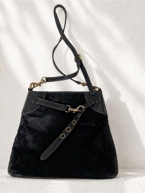 Aqua Madonna Vintage Y2K Leather & Calf Hair Shoulder Bag – Western Boho